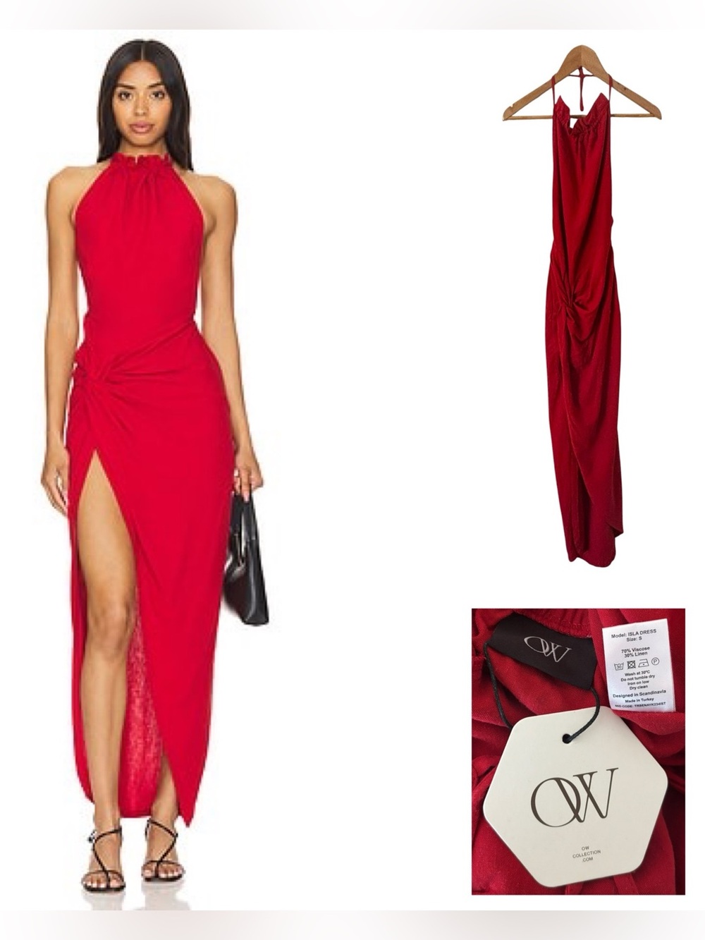 OW Collection Isla Linen Halter Dress